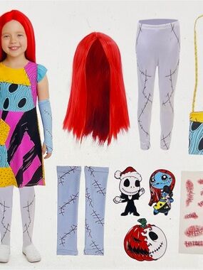 Nightmare Before Christmas Sally Kids Costume
Size 9-11 years old